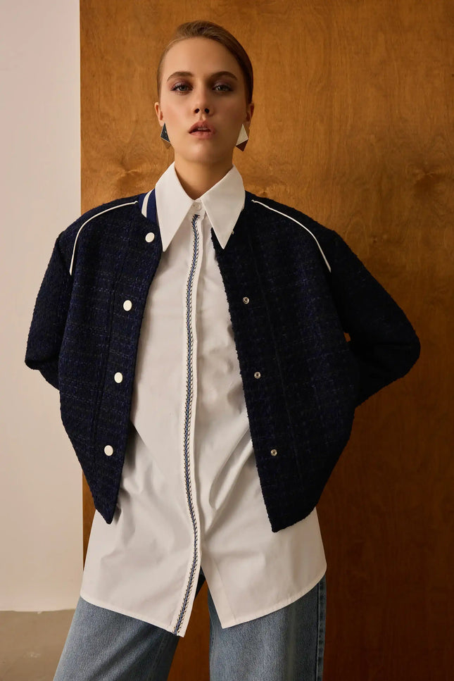 Lacivert Metal Düğmeli Ceket