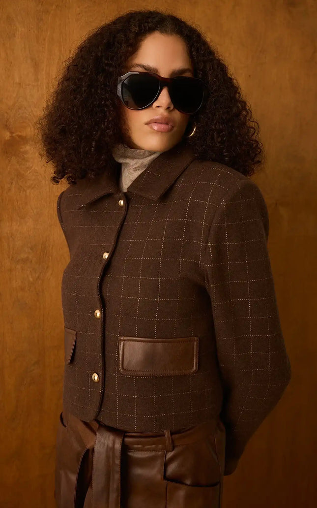 Kahverengi Yün Karışımlı Ceket