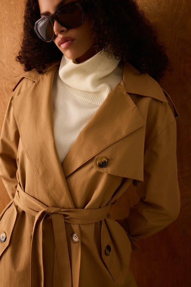 Camel Kuşaklı Trençkot