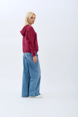 Kapüşonlu Bluz (Bordo)