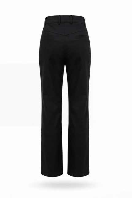 Dikiş Detaylı Geniş Paça Pantolon Siyah