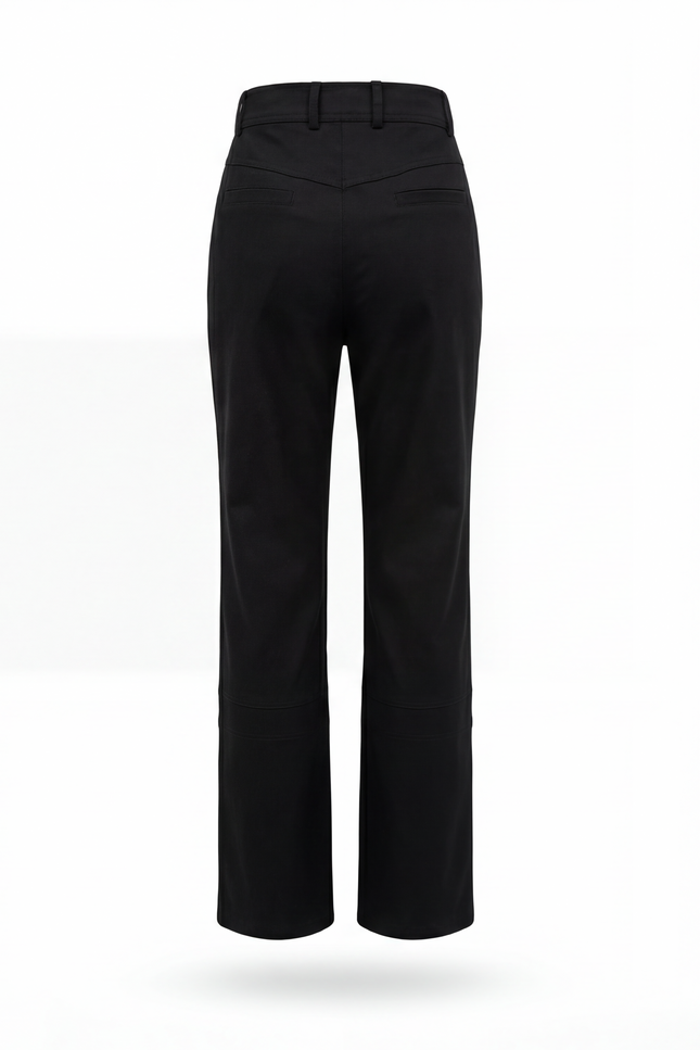 Dikiş Detaylı Geniş Paça Pantolon Siyah