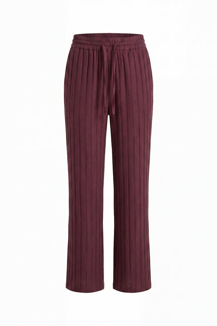 Beli Ayarlanabilir Geniş Paça Pantolon Bordo