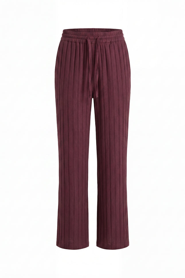 Beli Ayarlanabilir Geniş Paça Pantolon Bordo