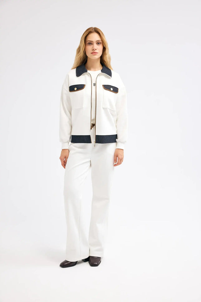 Ceket Pantolon Ekru Takım