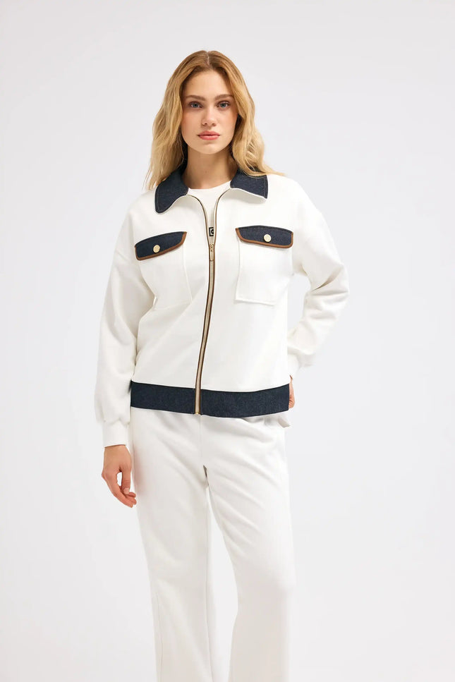 Ceket Pantolon Ekru Takım