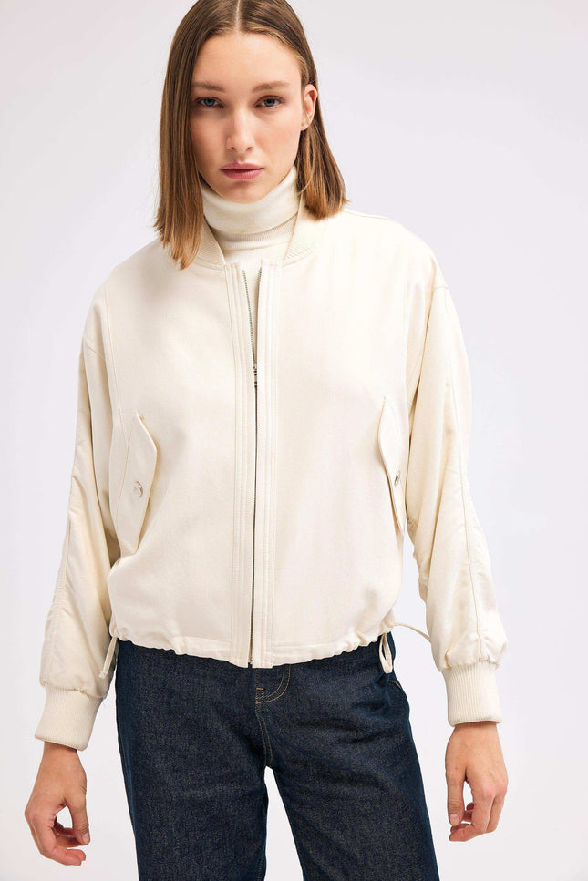 Ekru Bomber Ceket