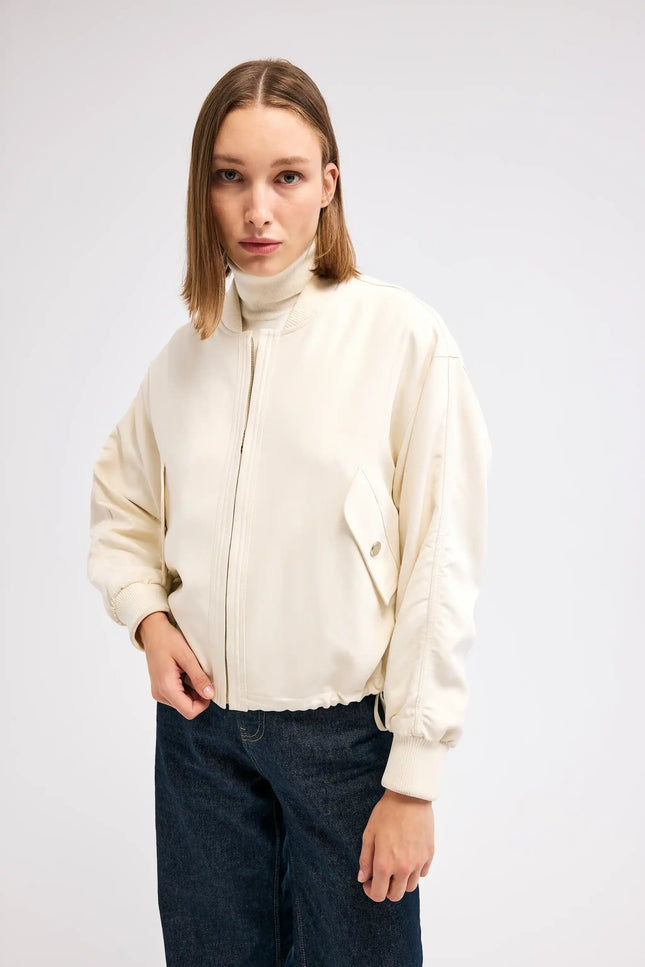 Ekru Bomber Ceket