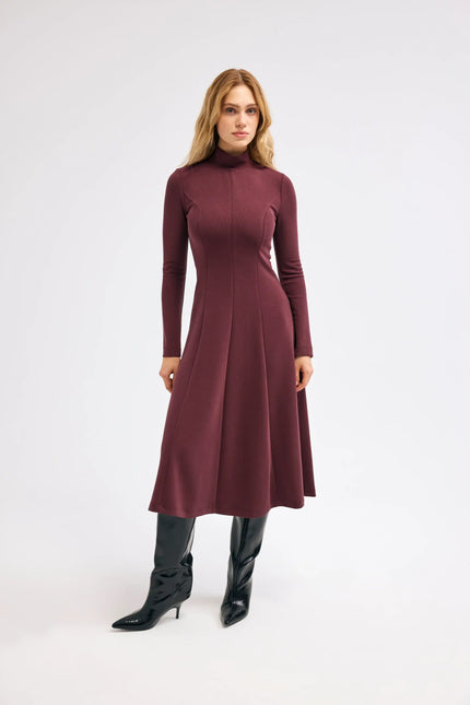 Bordo Midi Elbise