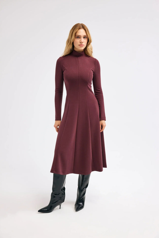 Bordo Midi Elbise