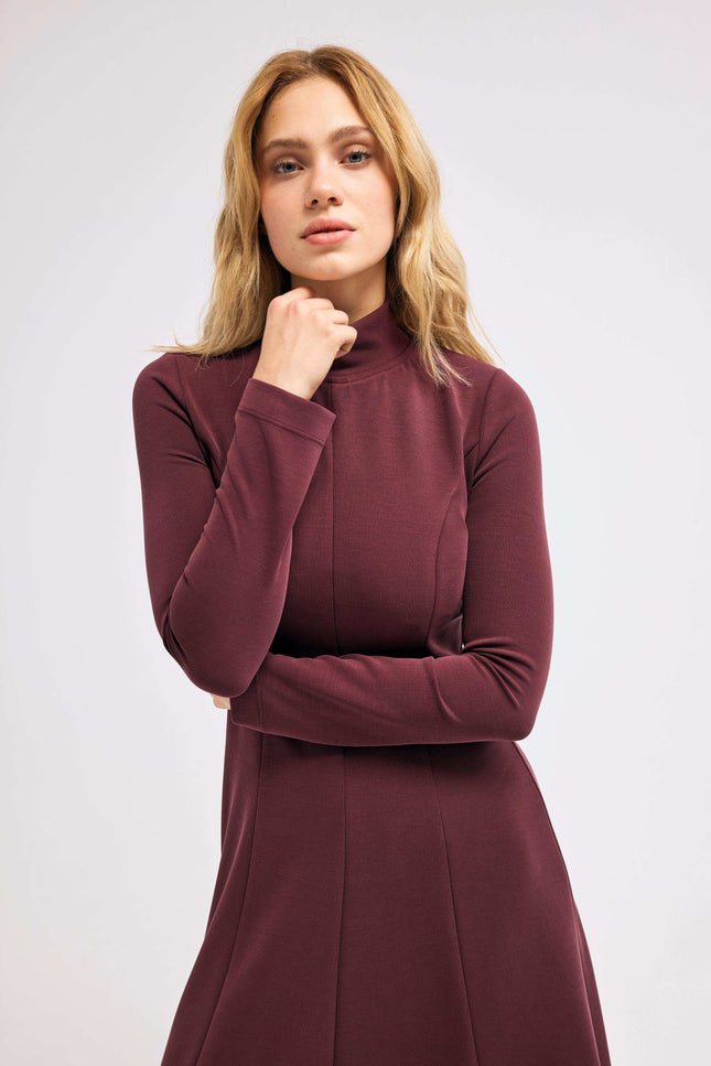 Bordo Midi Elbise