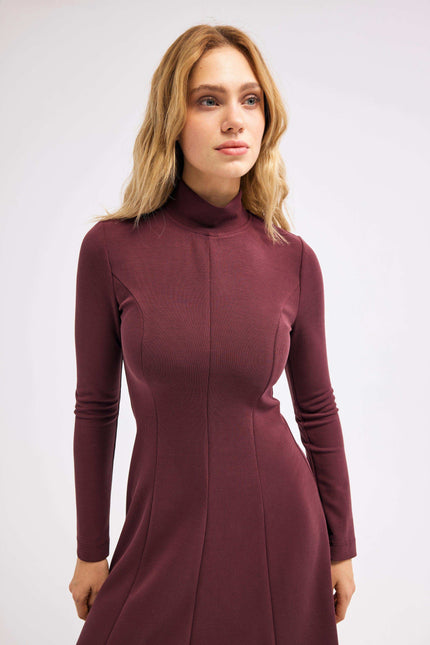 Bordo Midi Elbise