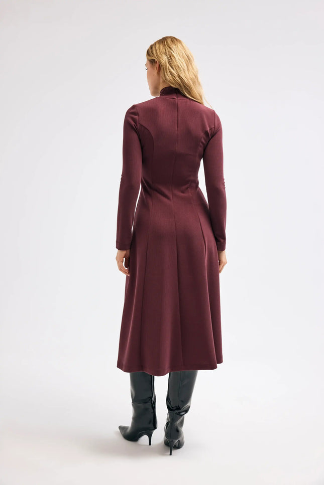 Bordo Midi Elbise