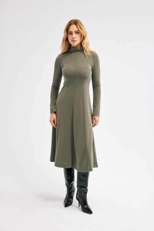 Haki Midi Elbise