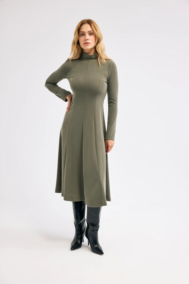 Haki Midi Elbise
