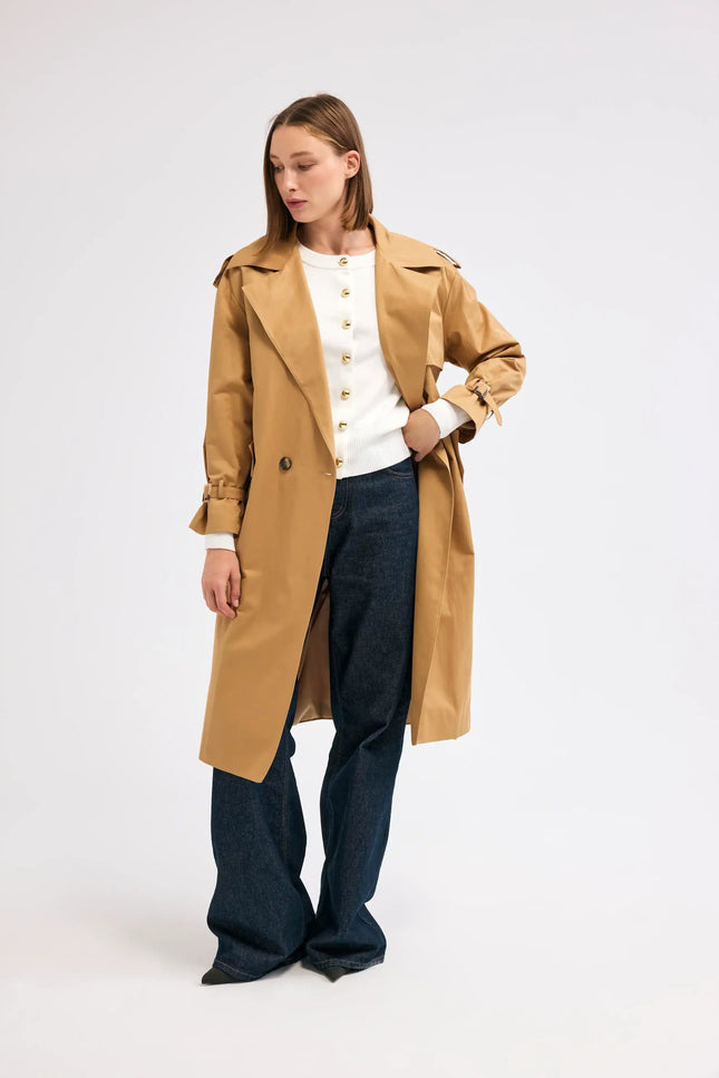 Camel Kuşaklı Trençkot