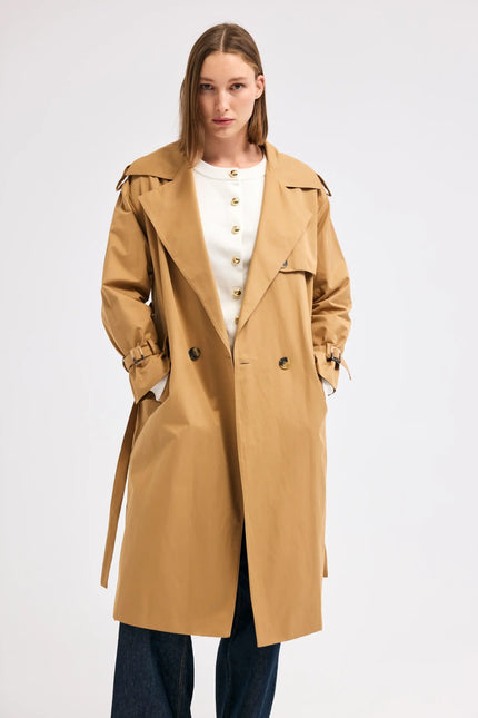 Camel Kuşaklı Trençkot