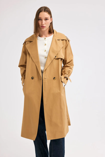 Camel Kuşaklı Trençkot