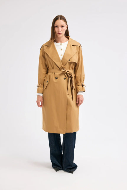 Camel Kuşaklı Trençkot
