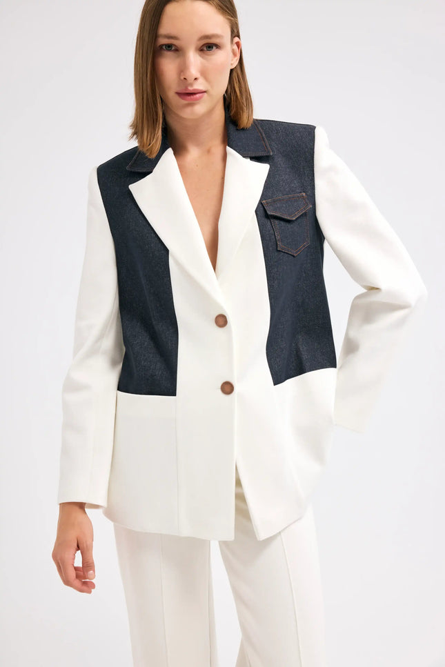 Ceket Pantolon Ekru Takım