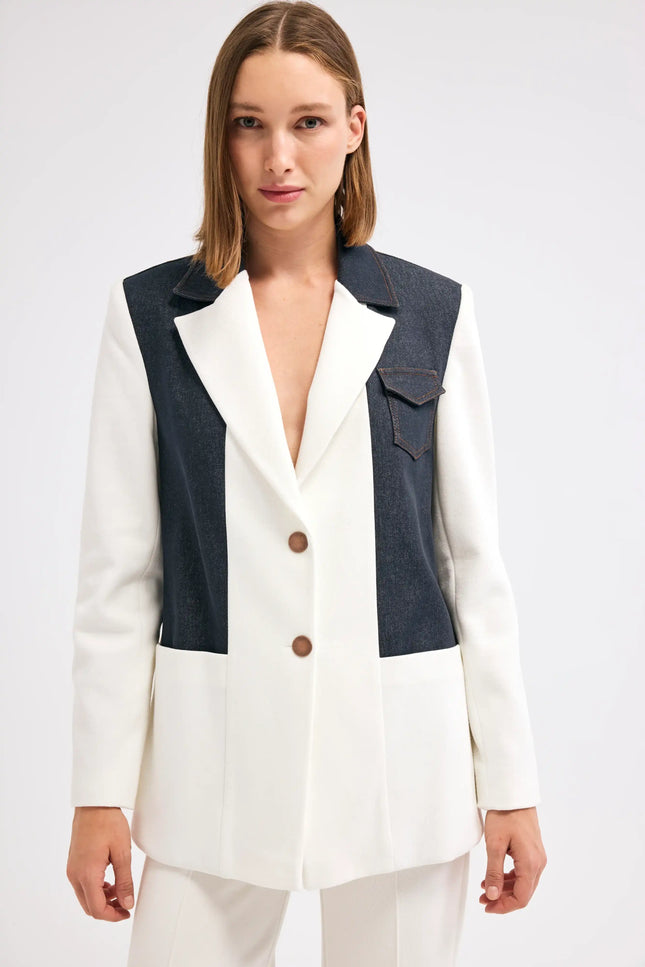 Ceket Pantolon Ekru Takım