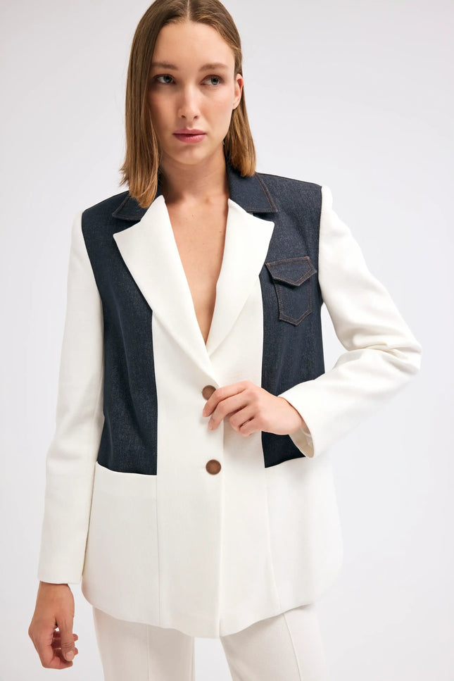 Ceket Pantolon Ekru Takım