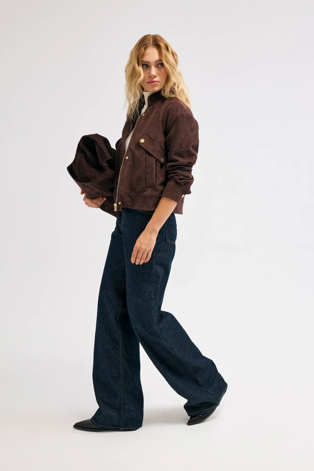 Lacivert Yüksek Bel Denim Pantolon