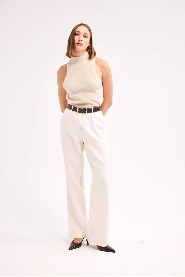 Ekru Düz Paça Pantolon