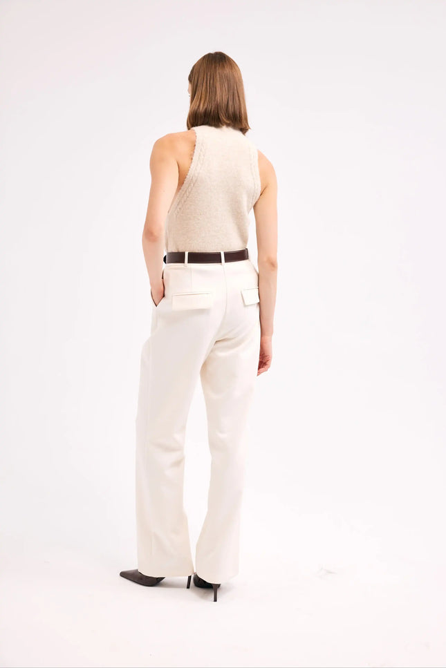 Ekru Düz Paça Pantolon