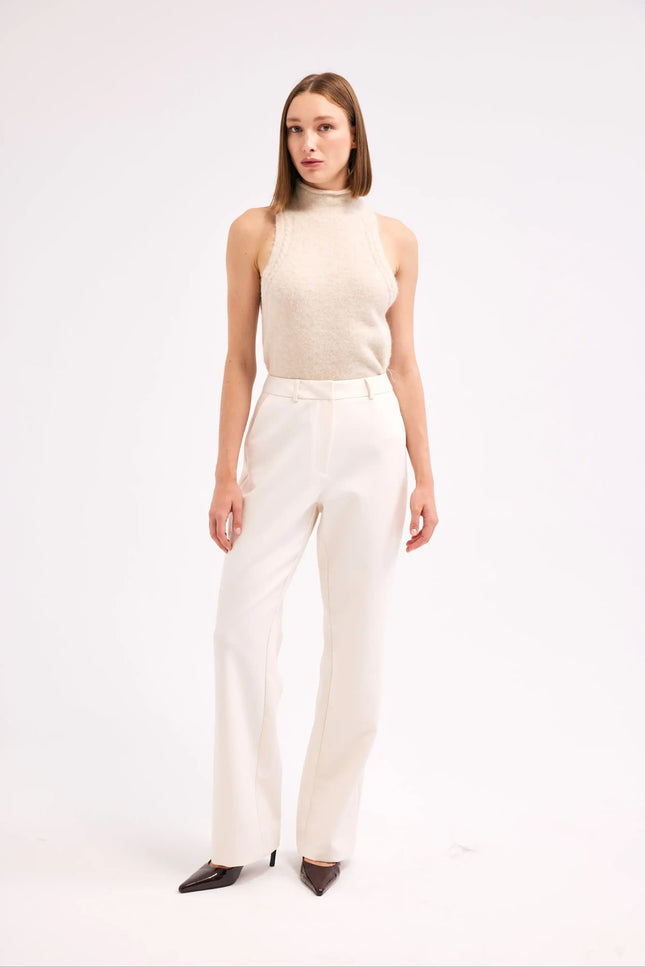 Ekru Düz Paça Pantolon