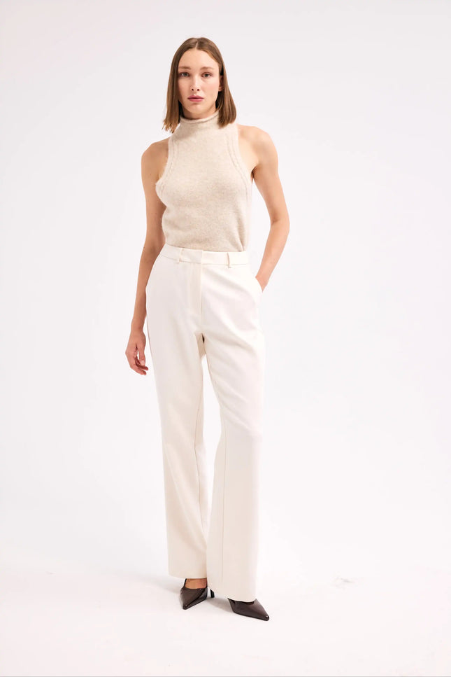 Ekru Düz Paça Pantolon