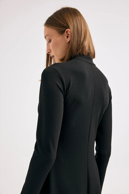 Siyah Fermuar Detaylı Elbise