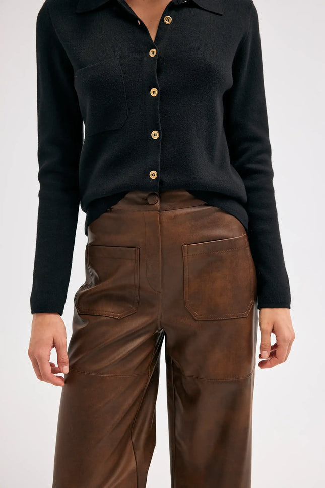 Kahverengi Deri Pantolon