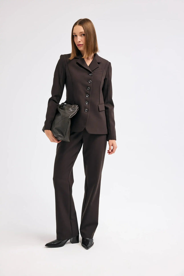 Kahverengi Düz Paça Pantolon