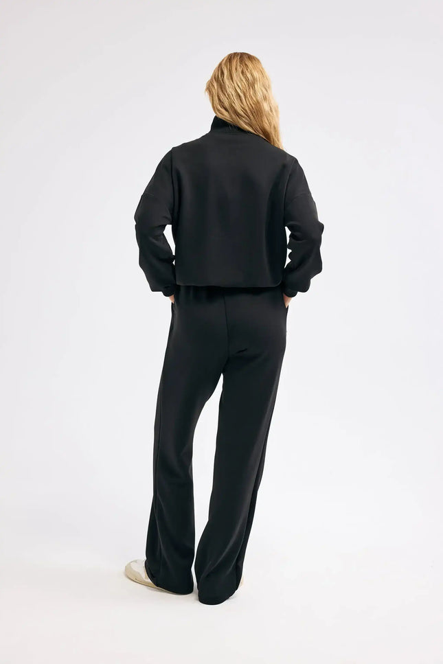 Fermuarlı Siyah Sweatshirt