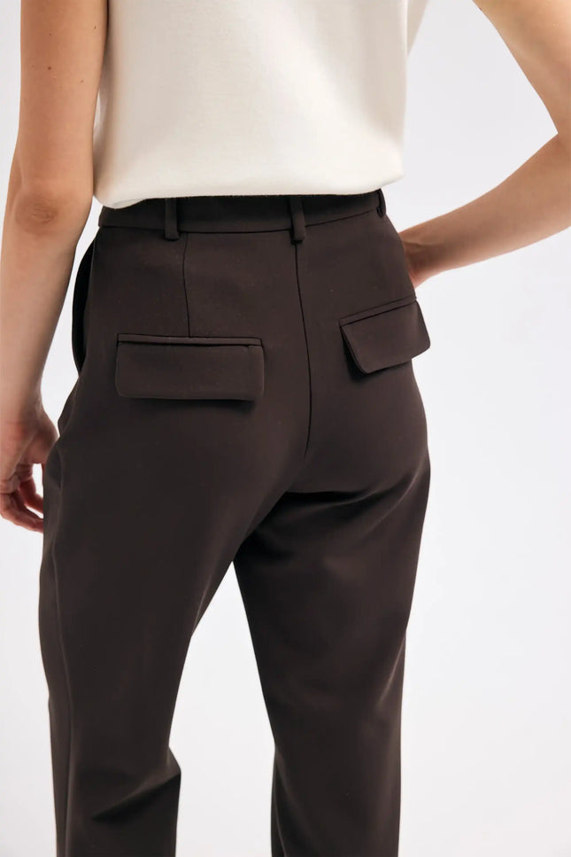 Kahverengi Düz Paça Pantolon