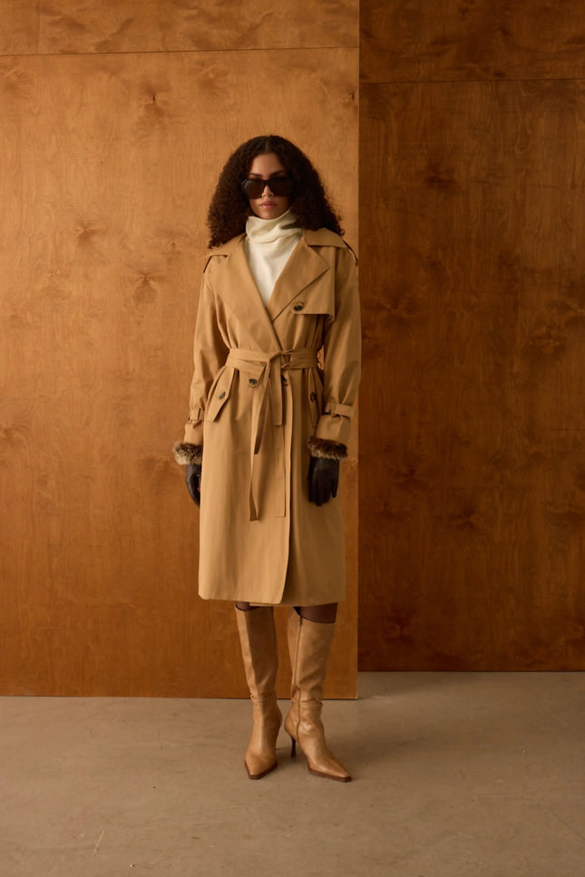 Kuşaklı Trenç Kot (Siyah)