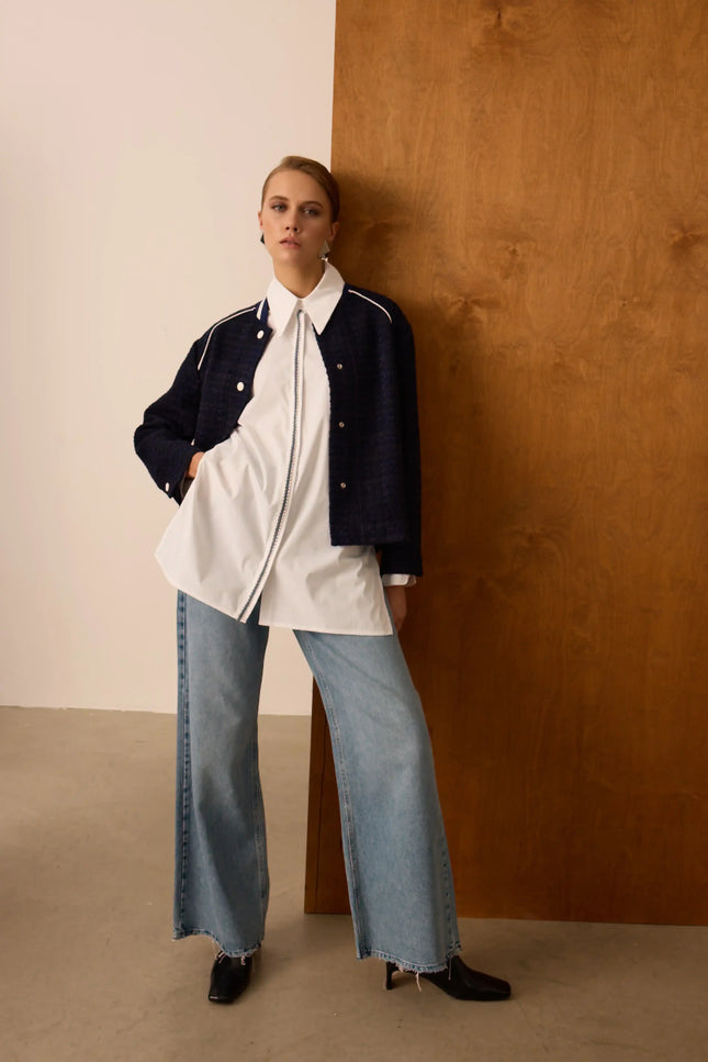 Lacivert Metal Düğmeli Ceket