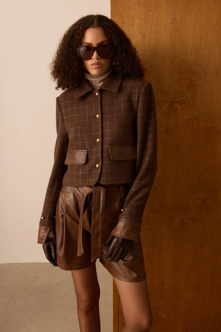 Kahverengi Yün Karışımlı Ceket