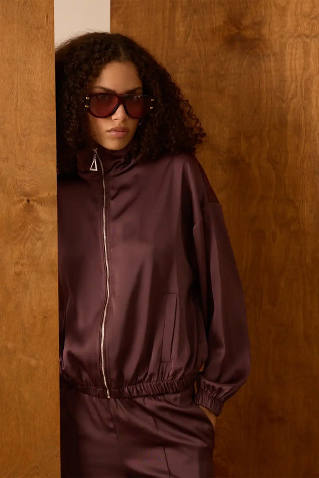 Kahverengi Fermuarlı Ceket