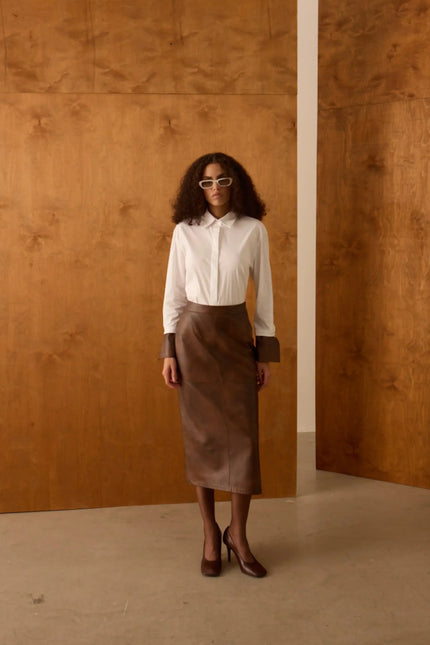 Kahverengi Deri Kalem Etek