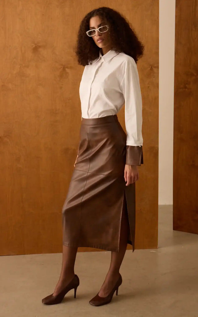 Kahverengi Deri Kalem Etek