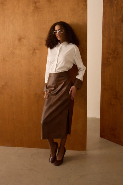 Kahverengi Deri Kalem Etek