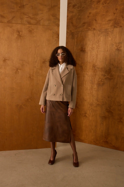 Kahverengi Deri Kalem Etek