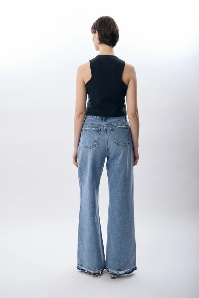 Dikiş Detaylı Kısa Yelek (Lacivert)