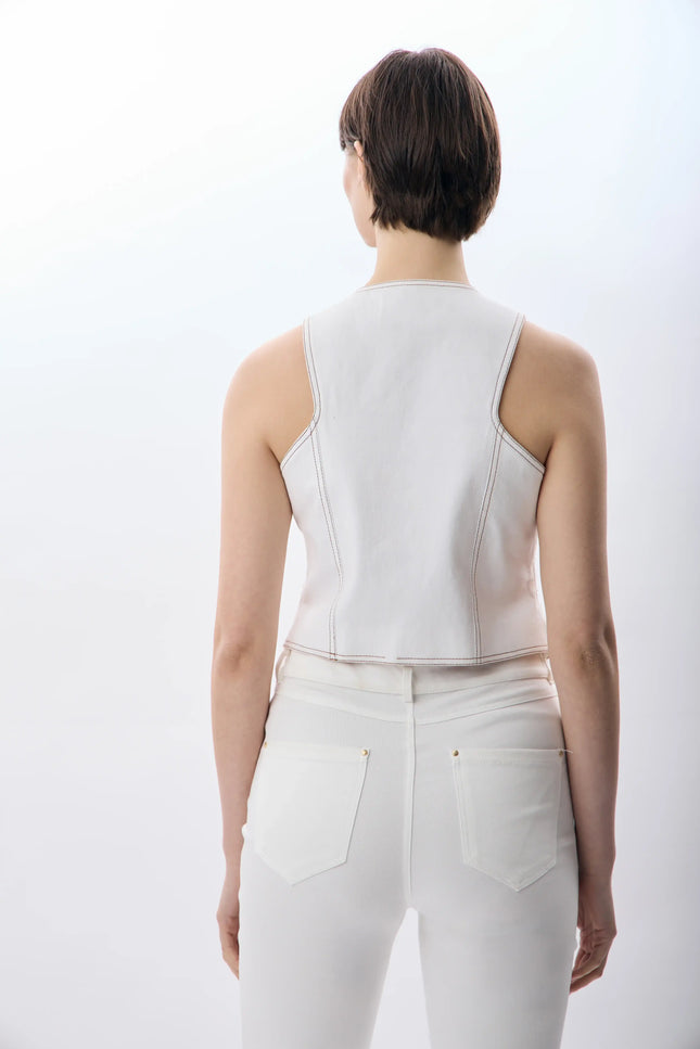 Desenli Kısa Yelek (Ekru)