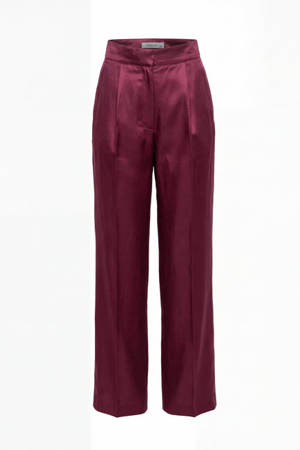 Yüksek Bel Pantolon Bordo