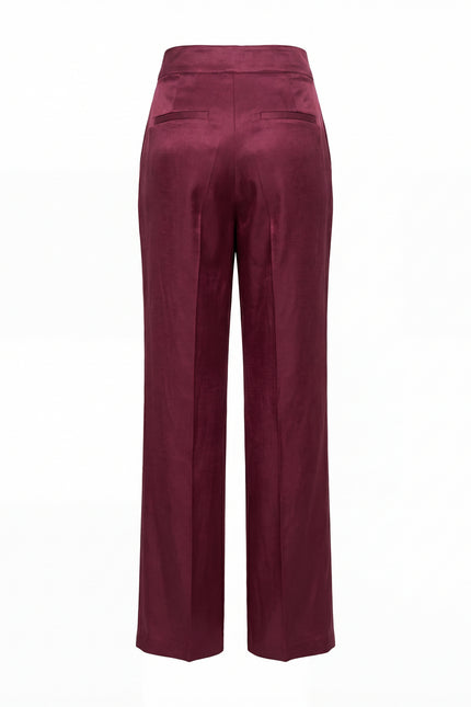 Yüksek Bel Pantolon Bordo