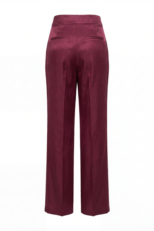 Yüksek Bel Pantolon Bordo