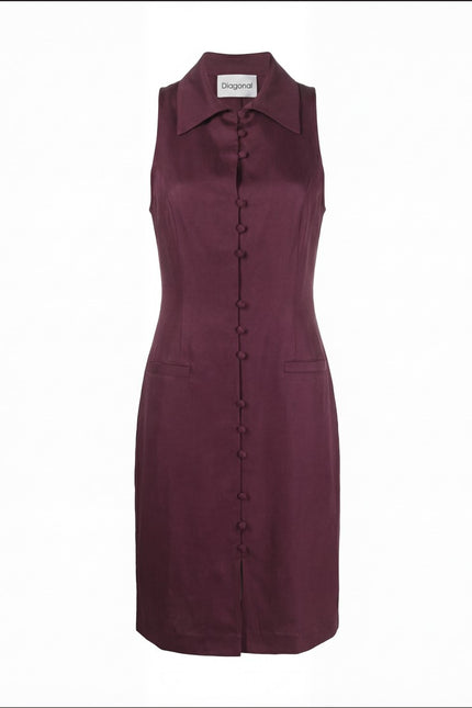 Kruvaze Mini Elbise Bordo